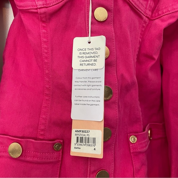 RARE Alice McCall Hot Pink Denim Puff Sleeve Playsuit Romper - Moments - Picture 6 of 8